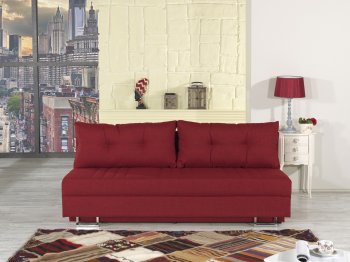 Flex Motion Sofa Bed in Red Fabric w/Storage by Casamode [CMSB-Flex-Motion-Red]