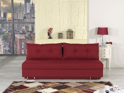 Flex Motion Sofa Bed in Red Fabric w/Storage by Casamode