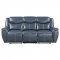 Sloane Motion Sofa 610271 Blue Leatherette by Coaster w/Options