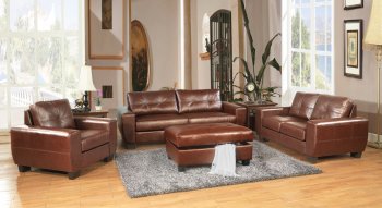 G200 Sofa & Loveseat in Brown Bonded Leather by Glory w/Options [GYS-G200]