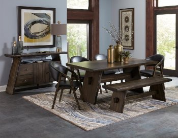 Cabezon Dining Table 5555-72 in Walnut by Homelegance w/Options [HEDS-5555-72-Cabezon]