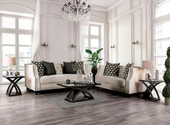 Aniyah Sofa SM2683 in Beige Velvet-Like Fabric w/Options [FAS-SM2683 Aniyah]