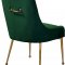 Owen Dining Chair 744 Set of 2 Green Velvet Fabric by Meridian