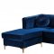 Eliana Sectional Sofa 660 in Navy Velvet Fabric by Meridian