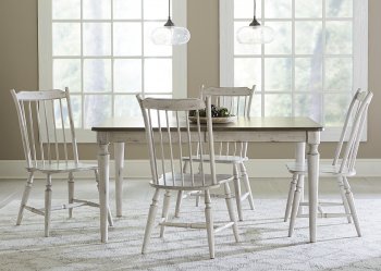 Oak Hill Dining Table 5Pc Set 517-CD in White & Tan by Liberty [LFDS-517-CD-T4078 Oak Hill]