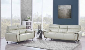 U8750 Sofa in Pearl Bonded Leather by Global w/Options [GFS-U8750-PEARL]