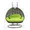 Wicker Hanging Double Egg Swing Chair ESCBG-57LG by LeisureMod