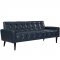 Delve Sofa in Blue Vinyl by Modway w/Options