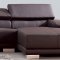 Melody Sectional Sofa in Chocolate Leather by Whiteline Imports