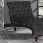 904106 Chaise in Charcoal Velvet Fabric by Coaster