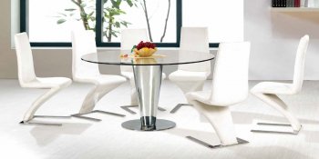 Erin Dining Set 5Pc w/Glass Top & Optional Side Chairs [ADDS-Erin]