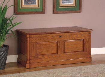 Oak Finish Contemporary Roomy Storage Chest [CRC-520-900014]