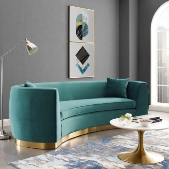 Resolute Sofa in Teal Velvet Fabric by Modway [MWS-3408 Resolute Teal]