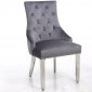 Leo Silver Dining Chair Set of 2 in Gray Fabric