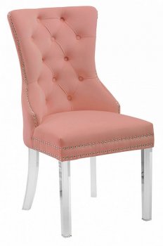 Casanova Dining Chair Set of 2 in Pink Velvet [BDDC-Casanova Pink]