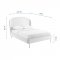 Mira Upholstered Platform Queen Bed in White Velvet by Modway