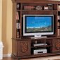 Cherry Brown Classic Entertainment Center w/Storage Shelves