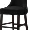 Hannah Counter Stool 775 Set of 2 Black Velvet Fabric - Meridian