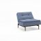 Dublexo Sofa Bed in Indigo by Innovation w/Arms & Wood Legs