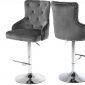 Claude Stool 709 Set of 2 in Grey Velvet Fabric by Meridian