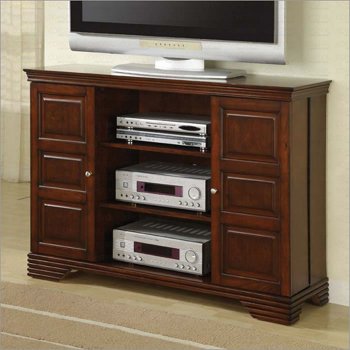 Dark Brown Finish Stylish Tv Stand W/Swing Doors [CRTV-700636]