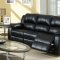 7260 Reclining Sofa in Black Bonded Leather w/Optional Items