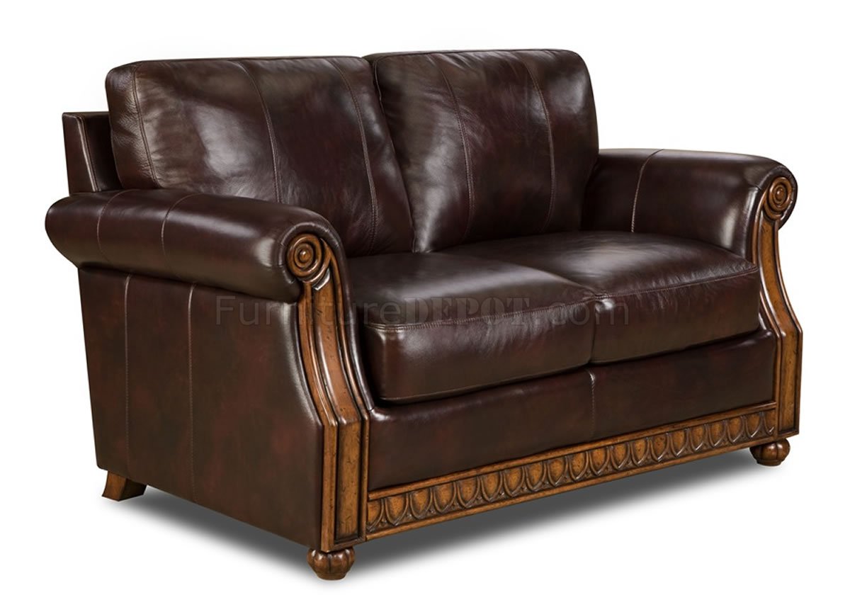burgundy top grain leather sofa