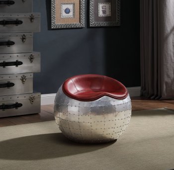 Brancaster Ottoman 59838 in Antique Red Leather by Acme [AMAC-59838 Brancaster]