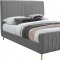 Zara Bed in Grey Velvet by Meridian w/Options