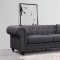 Chesterfield Sofa 662GRY in Grey Linen Fabric w/Optional Items