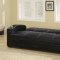 Black Vinyl Modern Sofa Bed Convertible w/White Stitching