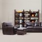 Norman Sofa & Loveseat Set in Dark Brown by Leather Italia