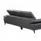 Mercer Sectional Sofa in Slate Gray Leather by Beverly Hills