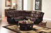 Vera Reclining Sectional 9605 in Chocolate Fabric by Homelegance