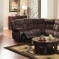 Vera Reclining Sectional 9605 in Chocolate Fabric by Homelegance