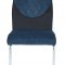 D1021DC Dining Chair Set of 4 in Blue/Black Velvet by Global