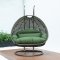 Wicker Hanging Double Egg Swing Chair ESCBG-57DG by LeisureMod