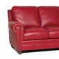 Weston Sofa & Loveseat Set in Red Full Leather w/Options