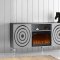 Myra Electric Fireplace Media Console in Silver w/Mylar