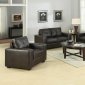 Brown Bonded Leather Modern Sofa & Loveseat w/Options