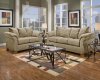 Camel Fabric Modern Sofa & Loveseat Set w/Options