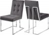 Alexis Dining Chair 731 Set of 2 Grey Velvet Fabric by Meridian