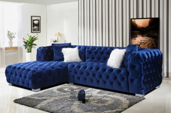 Velvet navy online sectional