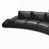 1295B Lilac Sectional Sofa in Black Leather by VIG