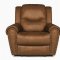 Brown Leather Style Fabric Classic Reclining Sofa & Loveseat Set