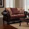 Ellis Sofa SM7507N in Burgundy & Brown Chenille Fabric w/Options