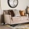 Camilla Sofa SM2681 in Tan Velvet-like Fabric w/Options