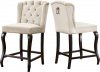 Suri Counter Stool 773 Set of 2 Cream Velvet Fabric by Meridian