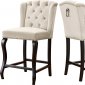 Suri Counter Stool 773 Set of 2 Cream Velvet Fabric by Meridian