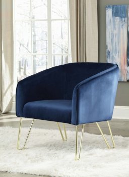 905452 Set of 2 Accent Chairs in Blue Velvet by Coaster [CRCC-905452]